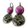 NOA [J1764] - Purple Green 'Safari' Designer Earrings