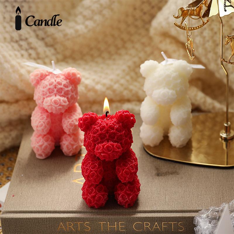Souvenir Creative Rose Bear Home Ornament Fragrance Premium Atmosphere Send Muse Birthday Gift Scented Candles