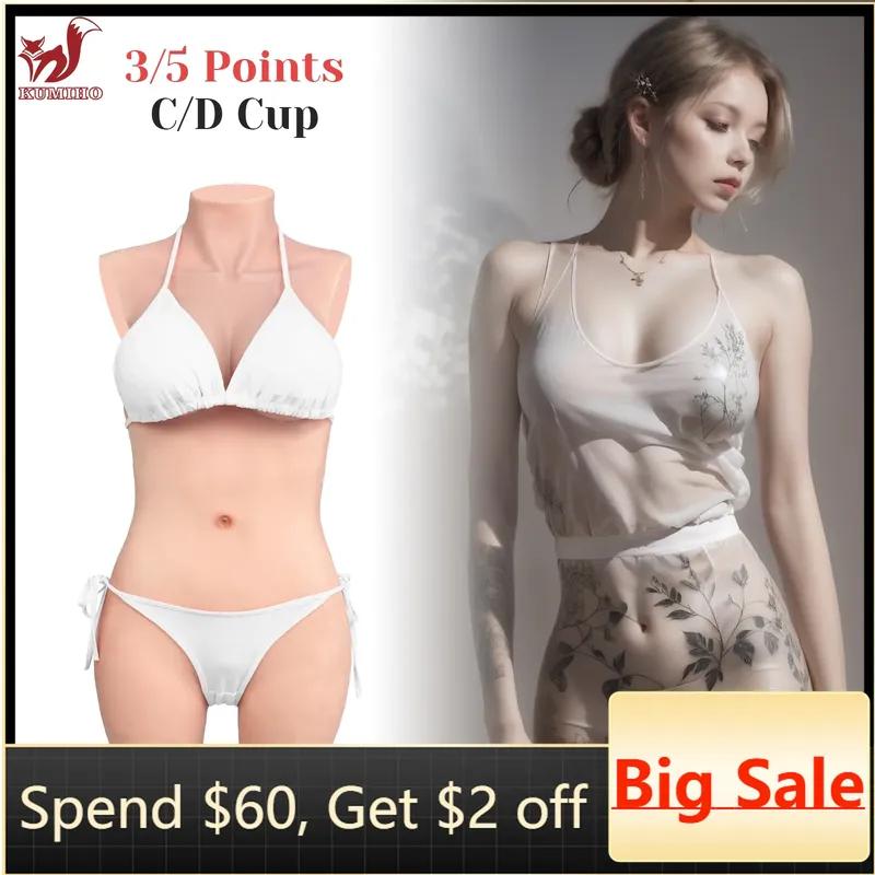 KUMIHO Falešné prsní formy Silikonové body Realistická prsa Falešná vagina Crossdresser Transvestité Kostýmy Shemale Hrudník