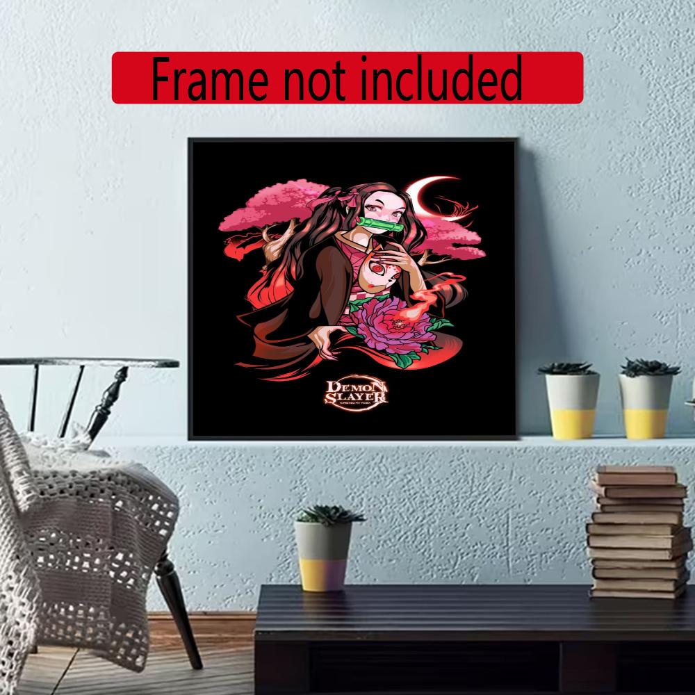 Nezuko Kamado Collage 5D Diamond Painting Round Diamond Rhinestones Mosaic Diamond Embroidery Wall Paintings Rhinestones Gift Frameless