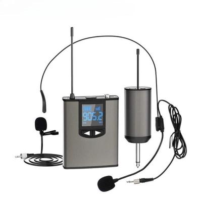 Professional UHF Wireless Lapel Headset Microphone Rechargeable Portable Mini Lavalier Mic System with LCD Display