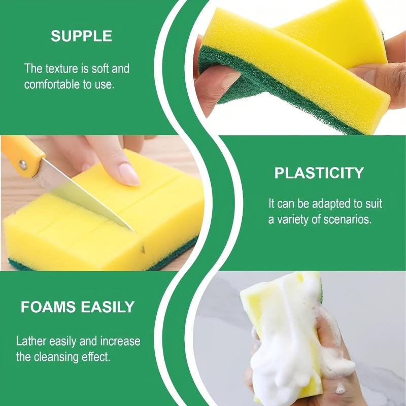 High Absorbency Kitchen Sponges Durable Double-Layer Design Removes Oil and Rust Suitable for Cleaning Utensils and Cookware