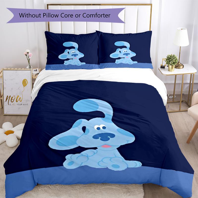 3pcs Blue's Clues Bedding Set Duvet Cover Closure Includes 1 Duvet Cover & 2 Pillowcases, Soft and Comfortable for All Seasons.