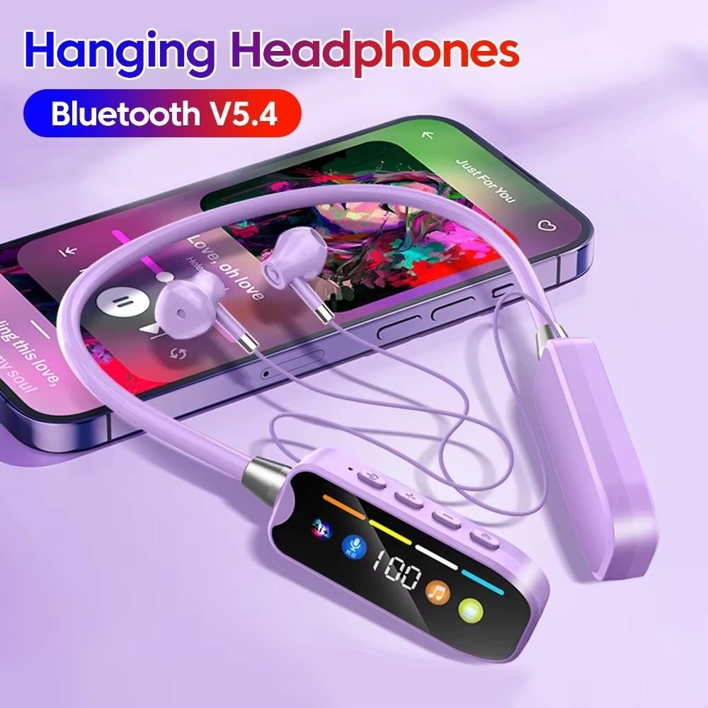 Bluetooth 5.4 Neckband Headphones LED Display Bluetooth Headset Halter Sports Headset Outdoor Use