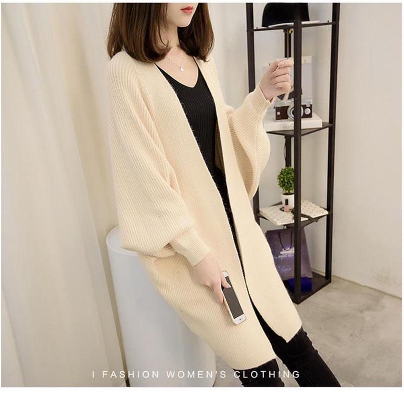 

Весенне-осенний женский вязаный кардиган средней длины, свободный, с V-образным вырезом сверху S белый