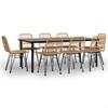 VidaXL Ensemble à manger de jardin 9 pcs Résine tressée, ensemble de patio, ensemble bistro de jardin, ensemble de salle à 3157893