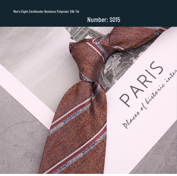 Мужской ретро-галстук 8 см, кофейно-коричневый, для официального, делового, повседневного или свадебного наряда