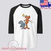 Rocky und Bullwinkle Retro Zeichentrickfigur Herren#039;s Raglan Schwarz Größe S2XL Unisex T-Shirt