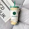Chinese Style Dunhuang Tumbler – 304 Stainless Steel Thermal Cup with Lid & Straw, Exquisite Gift for Office & Travel