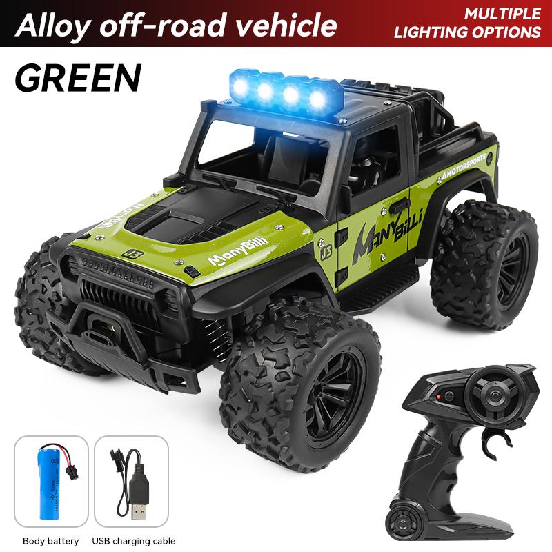 1:16 High Speed Off-Road Alloy RC Cars Police Truck Jeep with Music Sound and LED Lights 2.4G Remote Control Cars Outdoor Toy