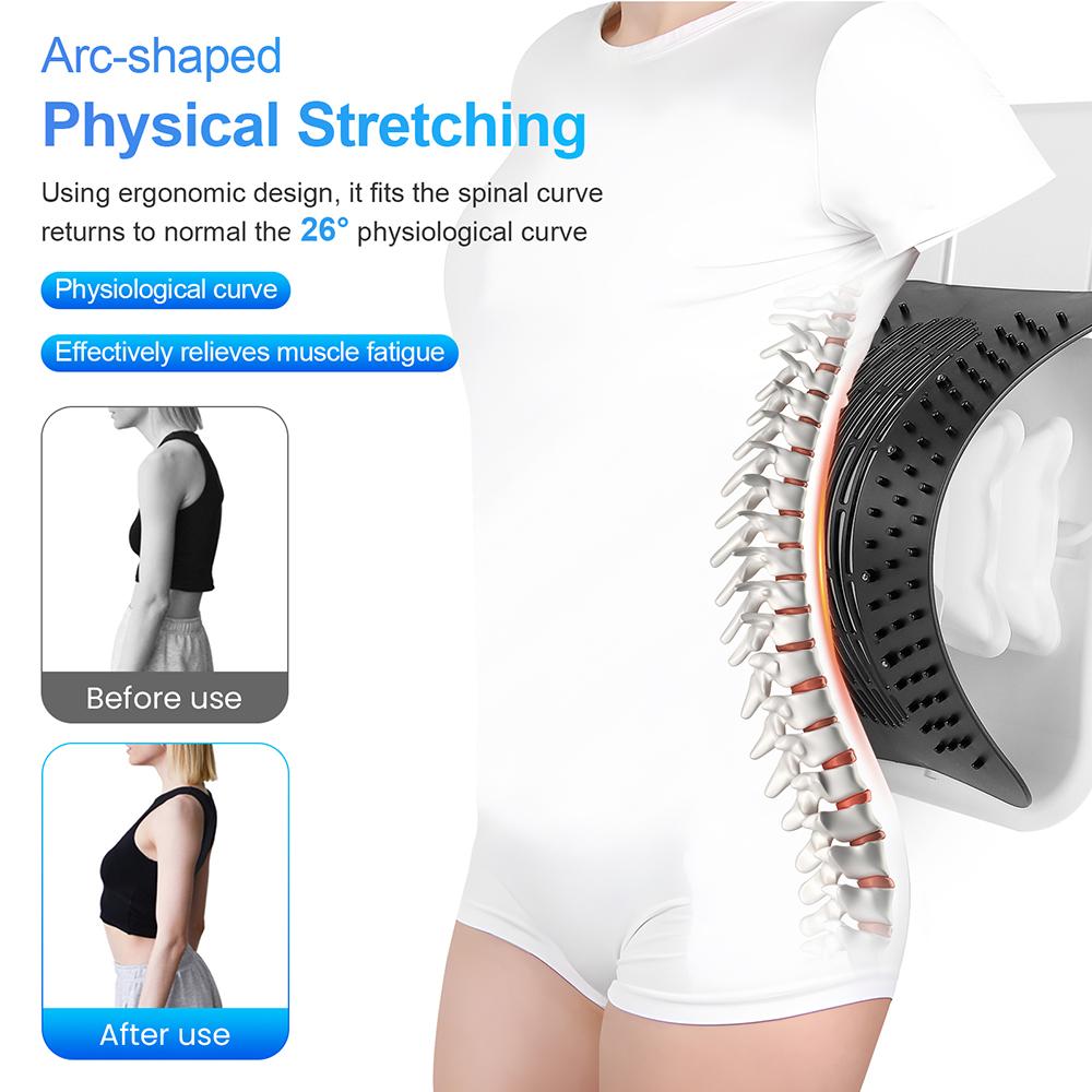 Multi-functional Back Stretcher Electric Microcurrent Back Lumbar Support Massager Adjustable Height Waist Stretching Massage