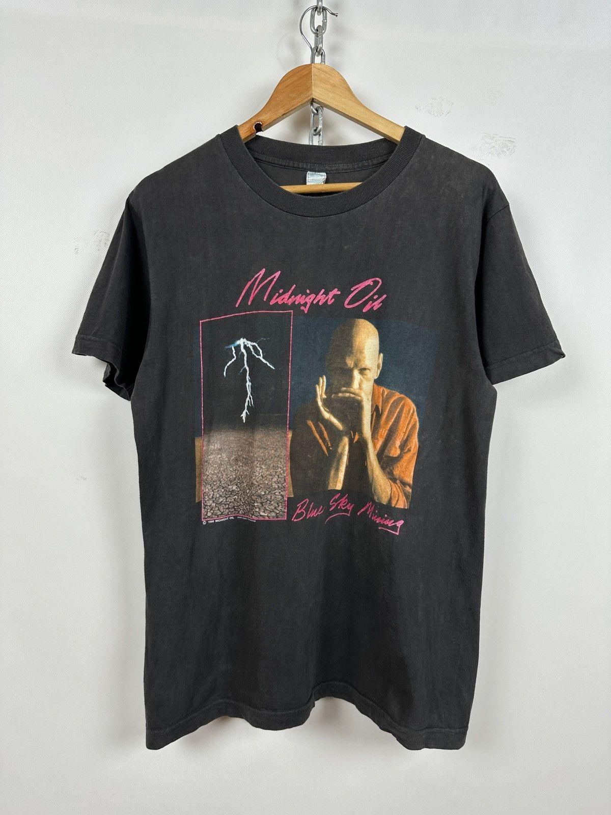 1990 Vintage Midnight Oil Blue Sky Mining Tour Size M-L Unisex T-Shirt M