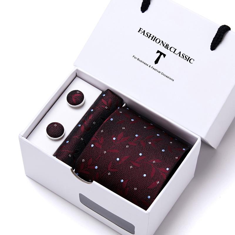 Men'S Tie Set Gift Box 5-Piece Set Group Tie Business Dress Wedding Tie
