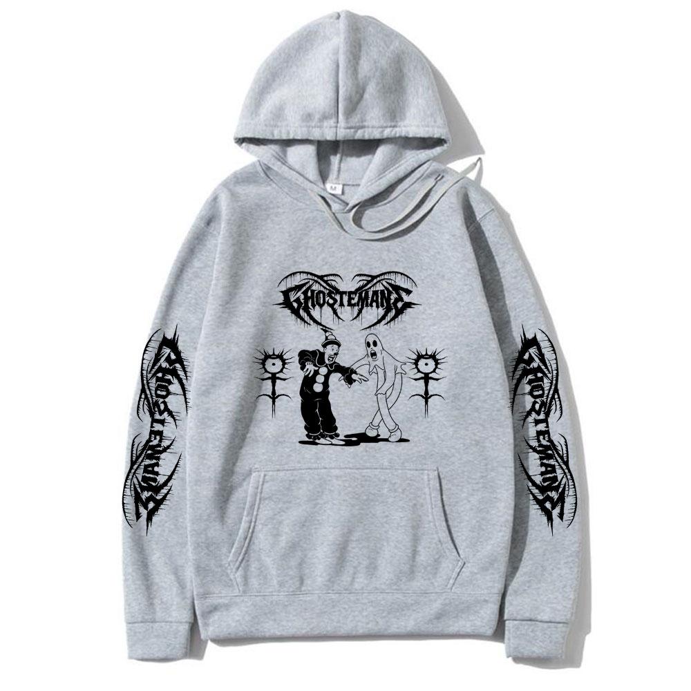 Ghostemane Gothic Graphic Hoodie Men Hip Hop Oversized Sweatshirt Male Vintage Clothes Mens Rock Streetwear Men's Casual Hoodies