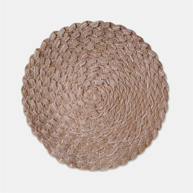 15" Nordic Triple Braid Weaving Cotton Yarn Meal Mats Home Hotels Insulation Tableware Mat Dining Table Decoration Accessories