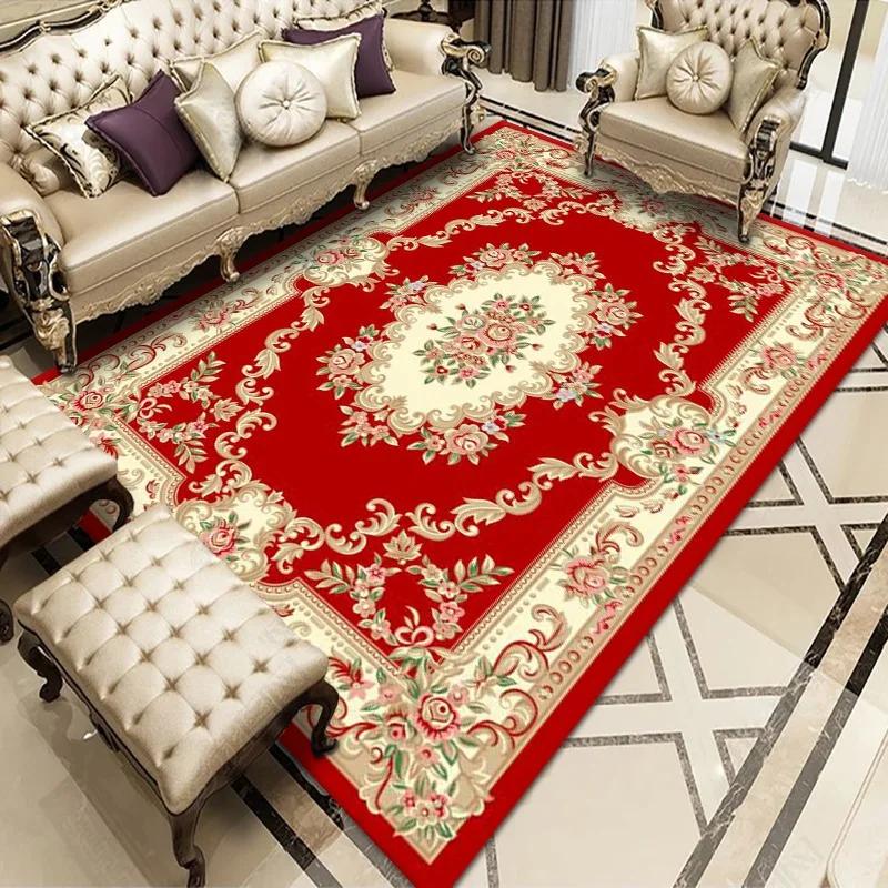 Bohemian Carpet Persian Vintage Ethnic Style Crystal Velvet Carpet  Living Room Carpet Hotel Homestayfully Bedroom Carpet