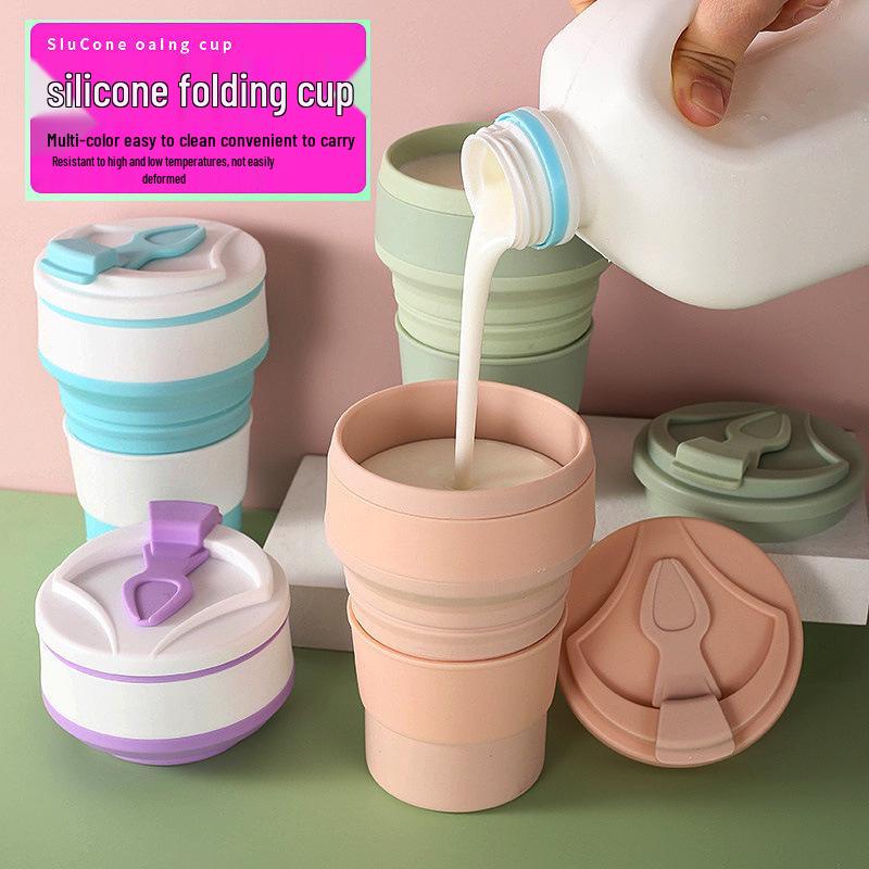 Silicone Collapsible Travel Cup - Portable, Drop-Proof, Anti-Scald, High Temperature Resistant, Customizable Sports & Fitness Cup.