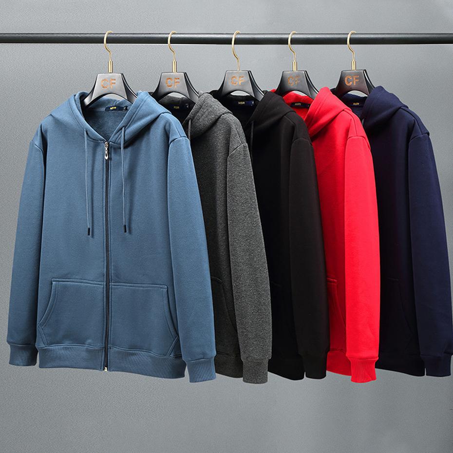 Hanorac Toamnă Iarnă Bărbați Hanorace Fleece Jachetă Culoare Solidă Hanorace cu Fermoar Cardigan