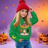 Kids' casual long-sleeved sweatshirt with Halloween print, suitable for holiday parties and everyday wear.
