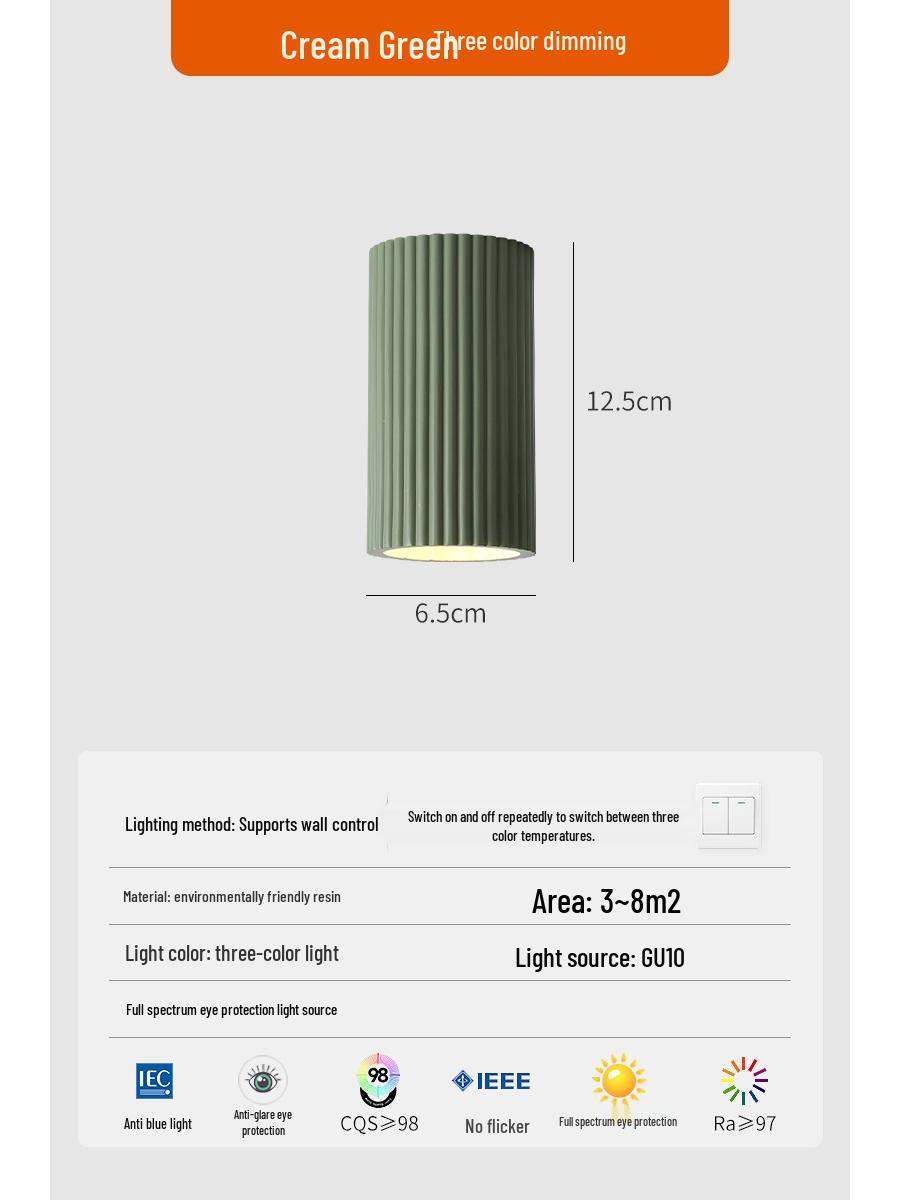 

Nordic Creamy French Resin LED Ceiling Light for Hallways and Living Rooms Without Bulb