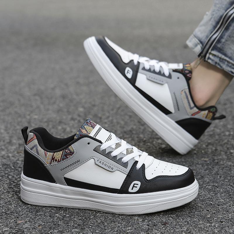Men's Fashion Casual Sneakers Breathable Low-Top Lace-Up Platform Shoes