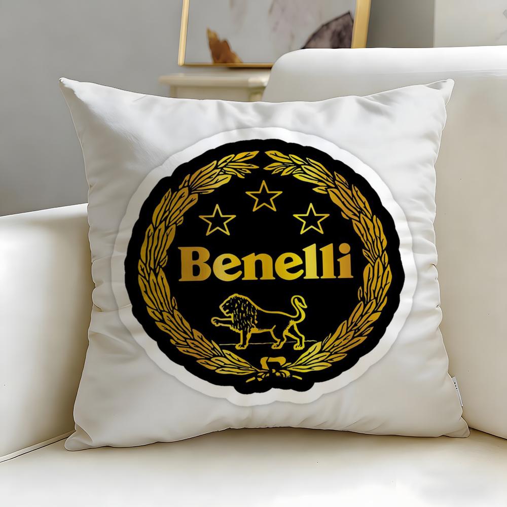 classic motorcycle brand Benelli Cushion Cover Soft EasyWash Pillow Case Versatile for Couch Bed Travel and Office