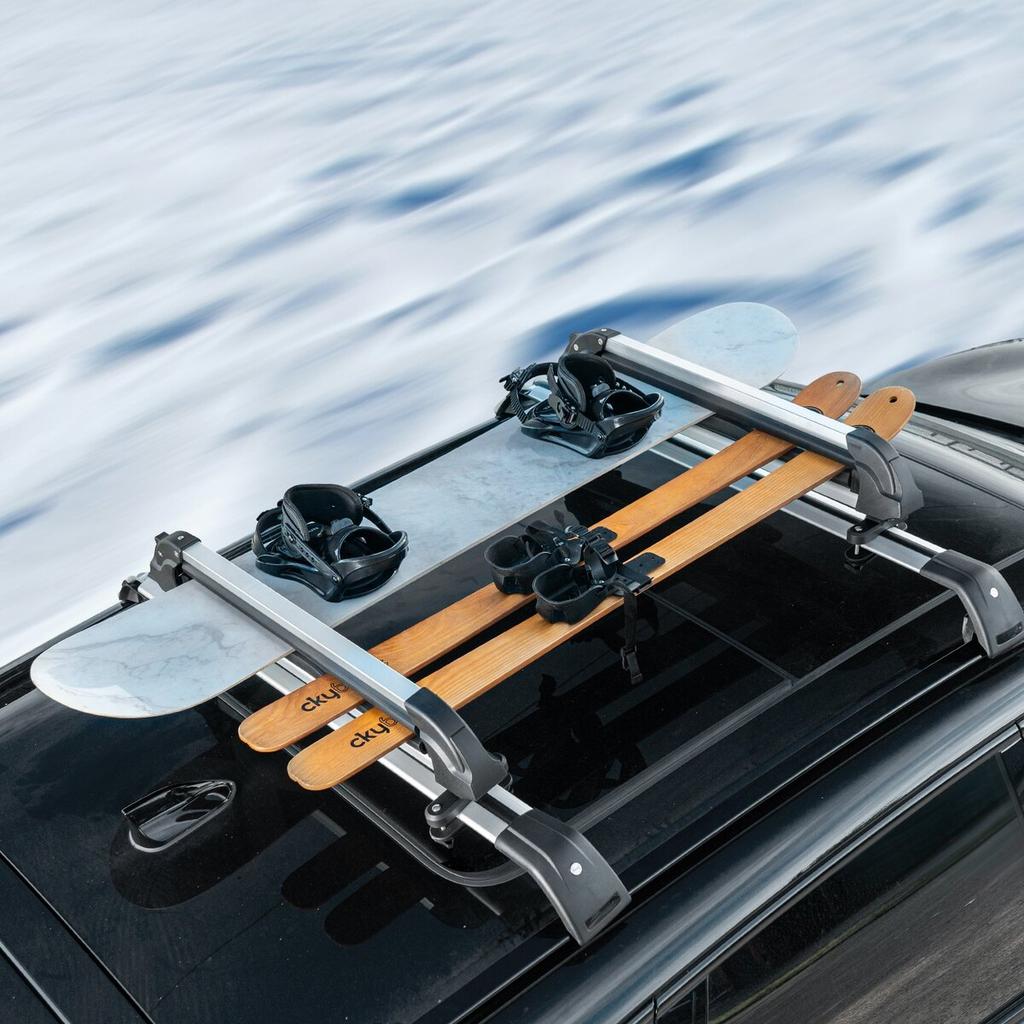 Porte-skis Snowboard de toit 31,7" Porte-skis Universel pour toit de voiture avec serrure