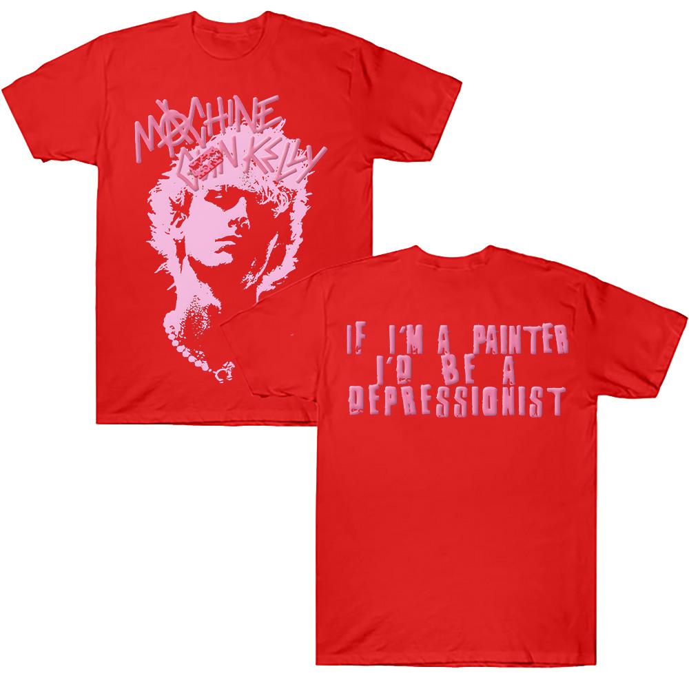 

tickets anniversary t shirts New Machine Gun Kelly MGK Album tee Unisex Retro Oversized Hip Hop Cotton Tee Rap Music Streetwear XS червоний