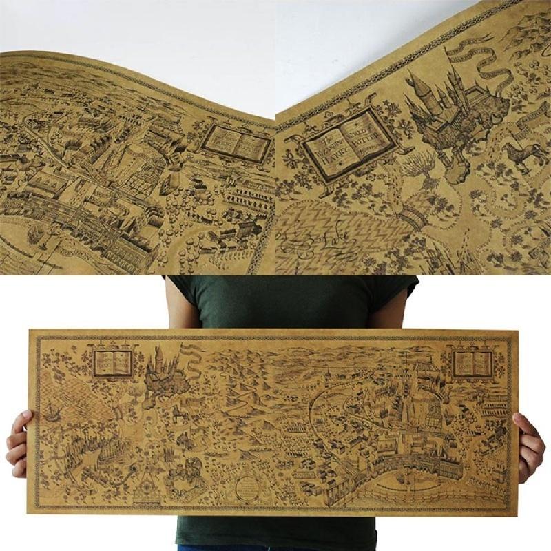 Harry Potter Magiska Världskarta Berömd Vy/kraftpapper/Café/bar Poster