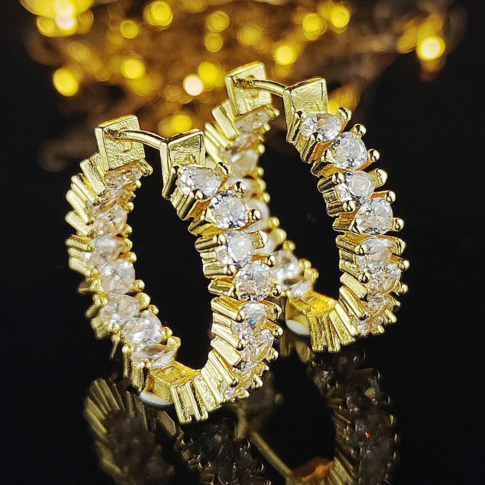 Luxury Gold Cubic Zirconia Earrings for Women - Wedding & Party Jewelry E6481