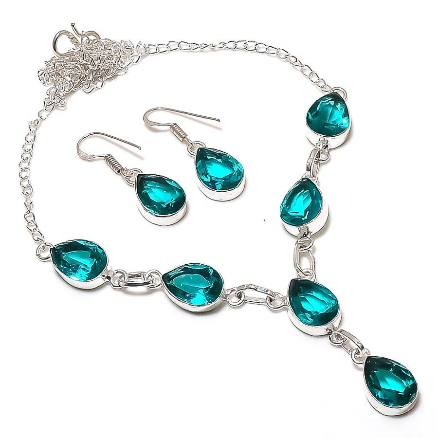 Natural Tourmaline Gemstone 925 Sterling Silver Jewelry Necklace 18  ASN-6023