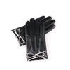 Autumn and Winter Warm Gloves Outdoor Driving and Riding Cute Bows Winter Plus Velvet Thickened PU Leather Touch Screen Gloves