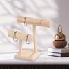 Stylish Wood T Bar Jewelry Holder Elegant Wood Jewelry Display Rack Storage Organizers for Bangles and Watches