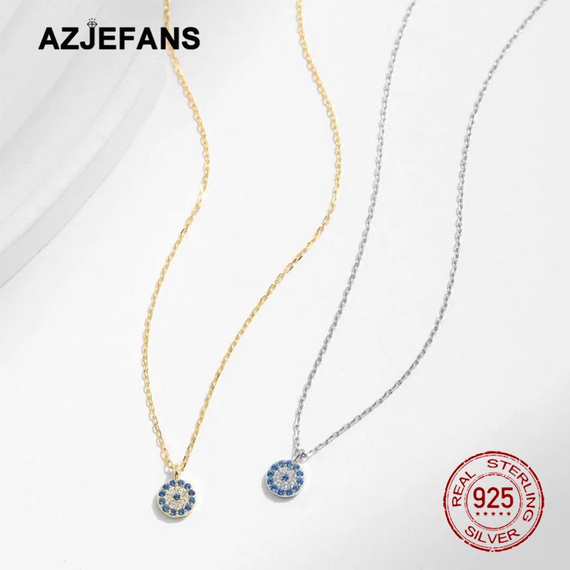 

925 Sterling Silver Angel Eyes Pendant Necklace Fine Jewelry серебряный