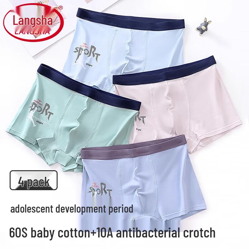 

Langsha Teen Boys Cotton Antibacterial Boxer Briefs