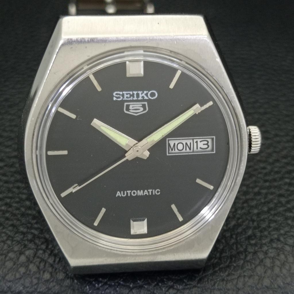 Seiko 5 AUTOMATIC 6309A VINTAGE JAPAN MENS BLACK COLOR DIAL WATCH A701543-5 R206b-a701543