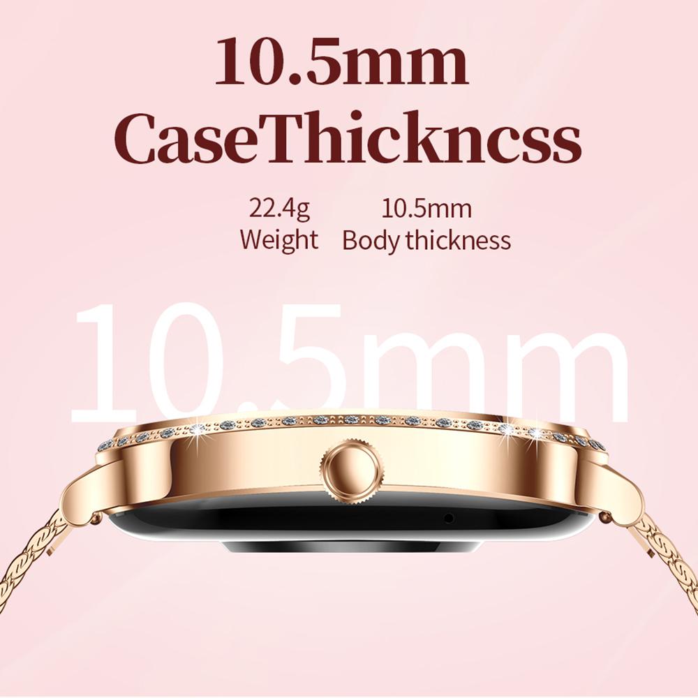 MK88 Silicone Strap 1.75-inch Women Rhinestones Smart Watch Bluetooth-compatible Calling Fitness Tracker Smart Bracelet