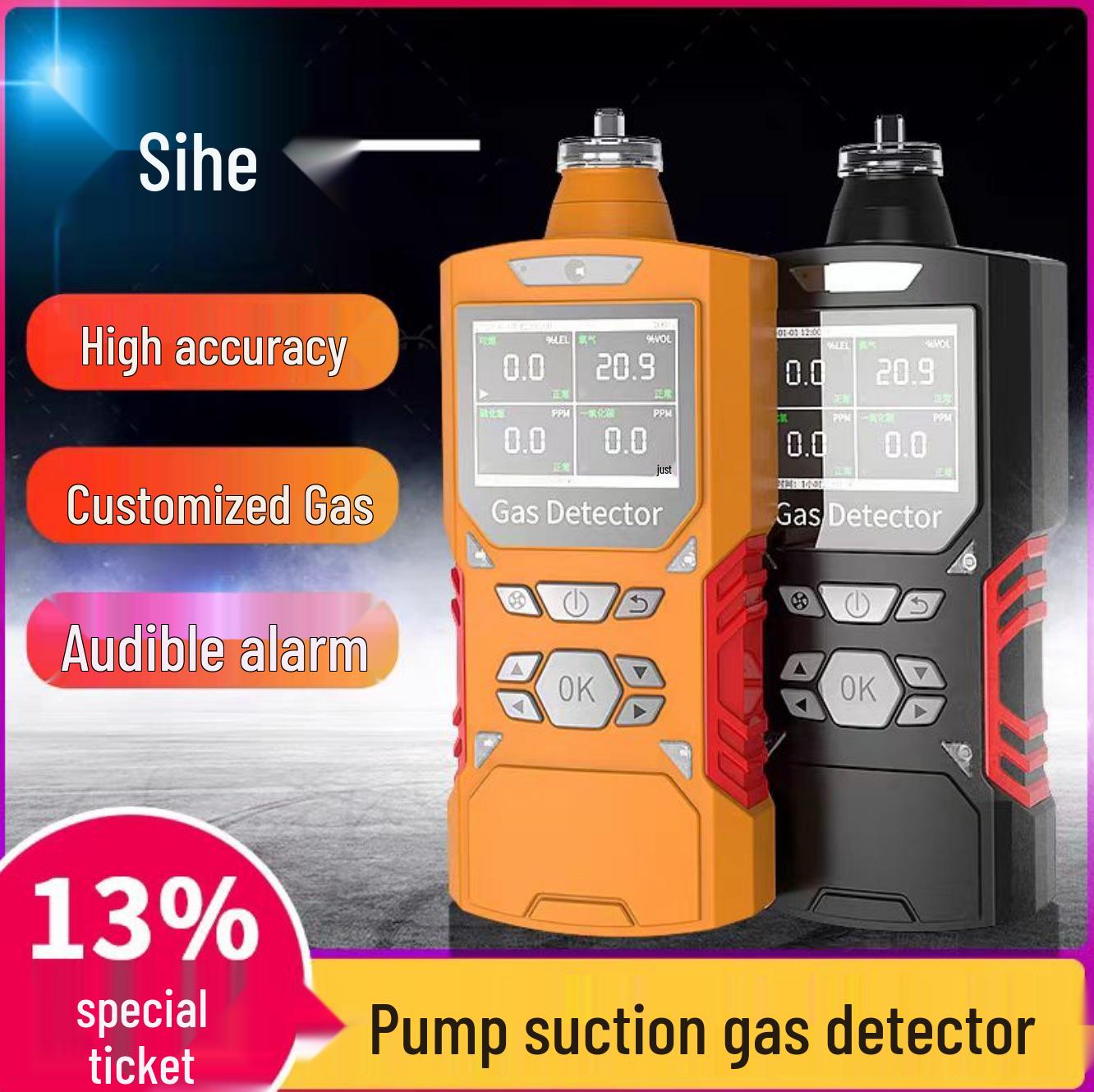 ZY-4X Portable Gas Detector: Pump-Suction, Ammonia & Ozone Detection 85x52x230 mm