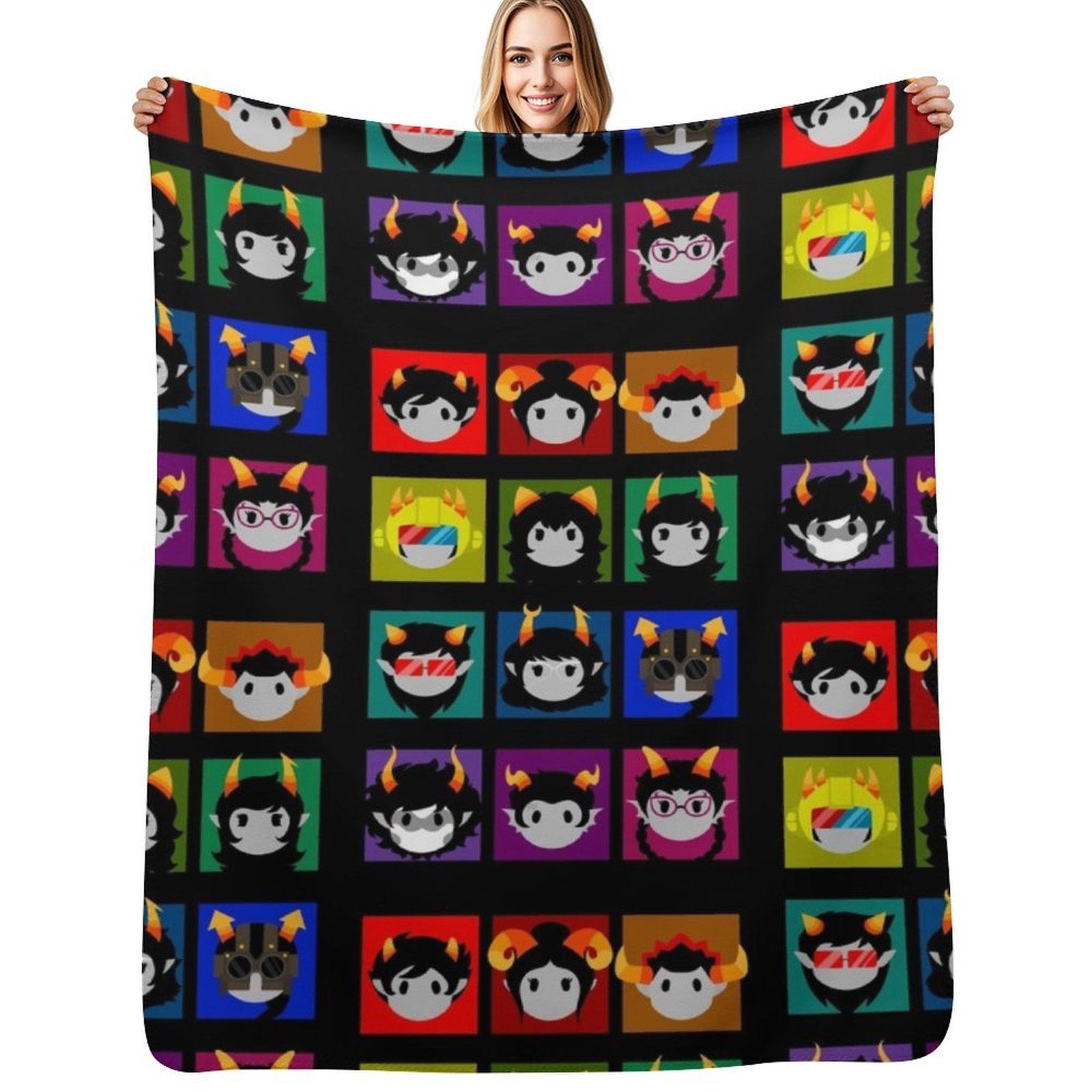 Chibi Homestuck Dancestors Throw Blanket Versatile Cozy Throw Blanket for All Occasions Size: 75*100cm, Weight: 230 GSM
