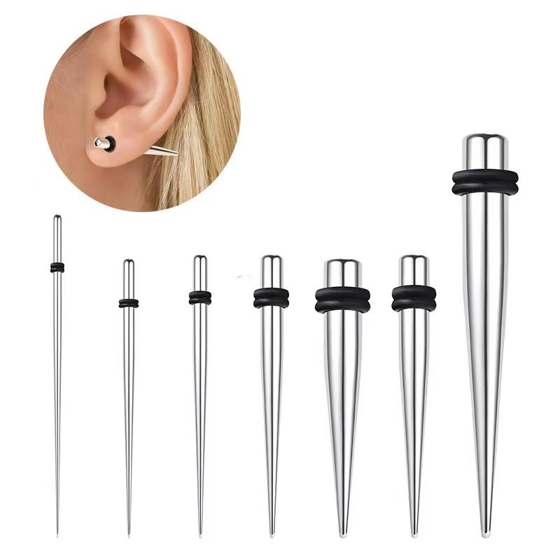 36PCS/Set Ear Gauges Stretching Kit 14-00G Stainless Steel Single Flare Ear Plugs Tunnels Flesh Tapers Stretcher Taper Set