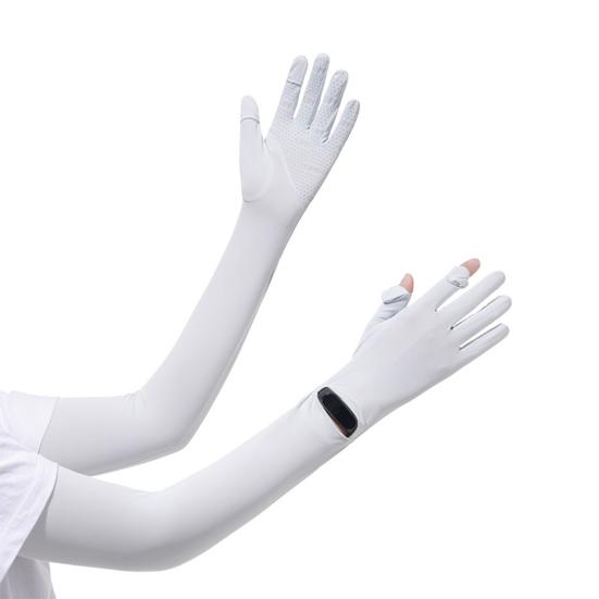 UV Protection Long Gloves, Full Finger Summer Driving Gloves, Anti-Slip Palm, Wrist Watch Opening, Sun Protection Gloves for Women Cycling Hiking