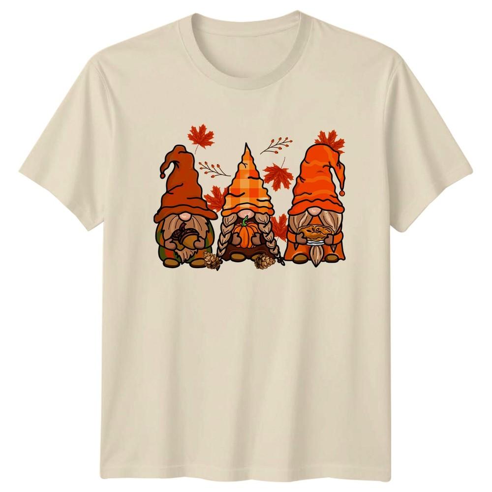 Gnome Holding Acorn Pumpkin Pie Unisexs TShirt Harvest Thanksgiving Gift For Her
