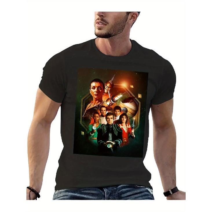 Blakes 7 Series 3 Montage T-Shirt for Men & - Retro-Futuristic Blake's 7 TV Show Inspired Graphic Tee, Comfortable Short Sleeve Casual Streetwear,
