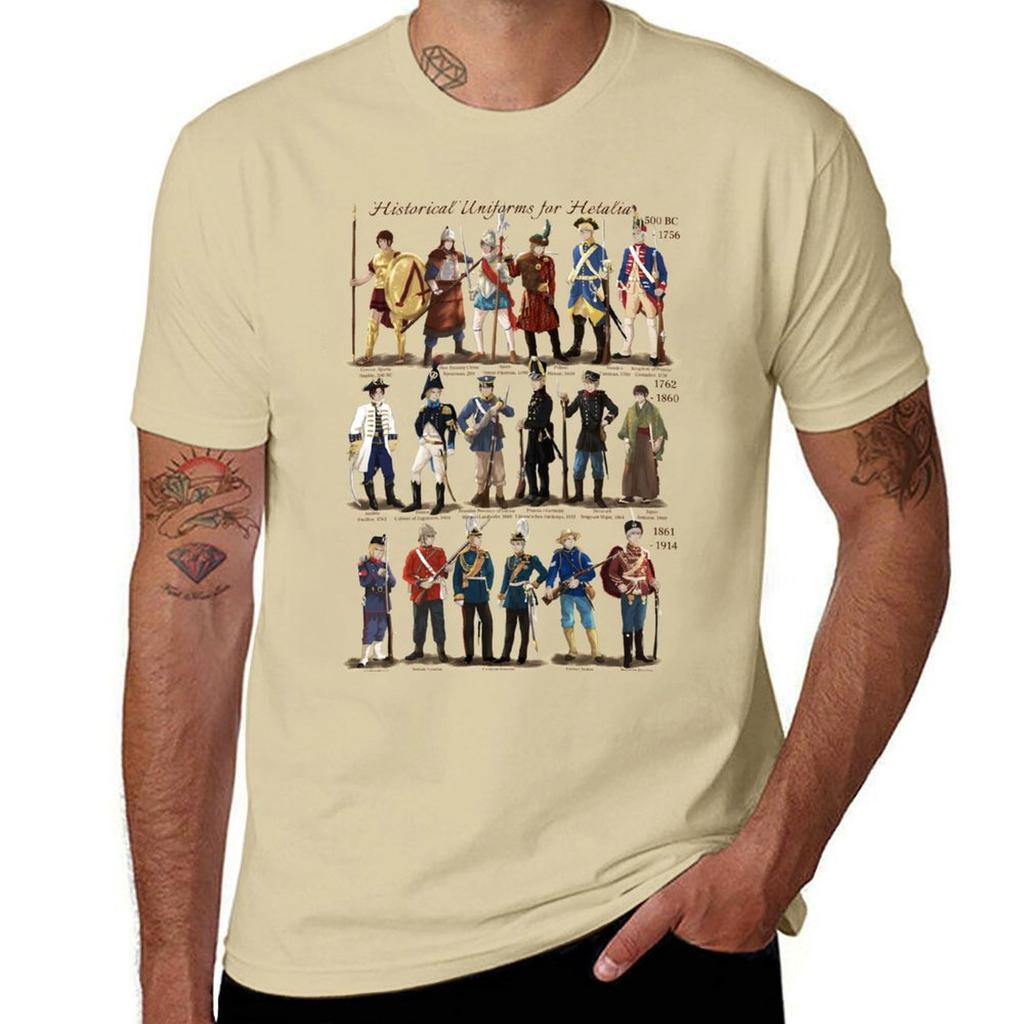 Hetalia In Historical Uniforms T-Shirt Plus Sizes for a Boy Tees Short Sleeve Tee Men