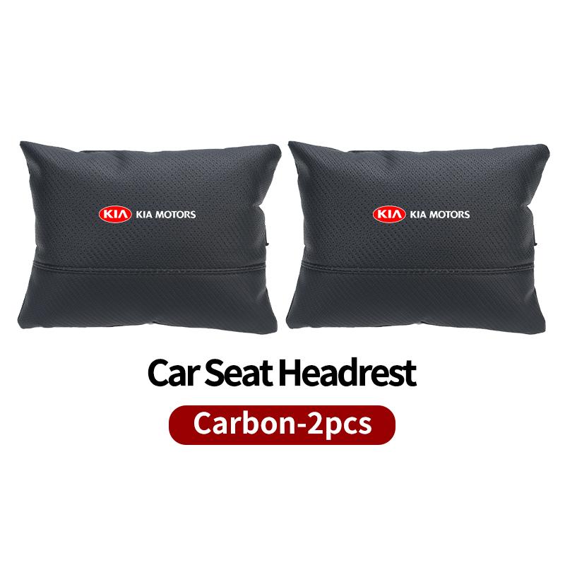 BBEI1 Car Logo Headrest Neck Support Seat Adjustable Neck Pillow Interior Accessories For KIA Cerato Soul Venga Forte Spectra Sedona