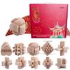 36-Piece Beech Wood Kongming Lock Set: Educational Building Blocks for Kids