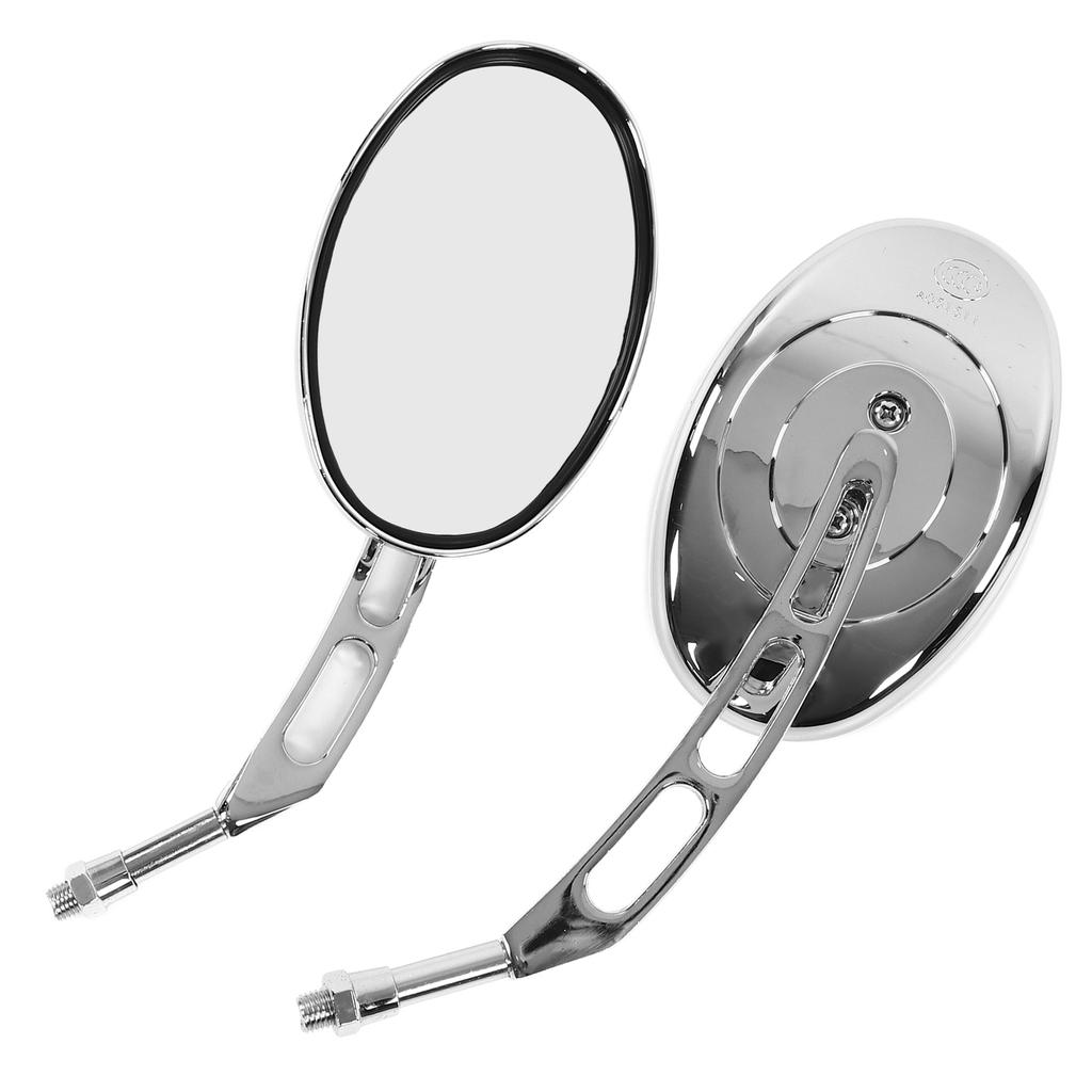 2pcs 10mm Motorcycle Rear View Side Mirror Left Right Clear Vision Universal Chrome Replacement for Suzuki