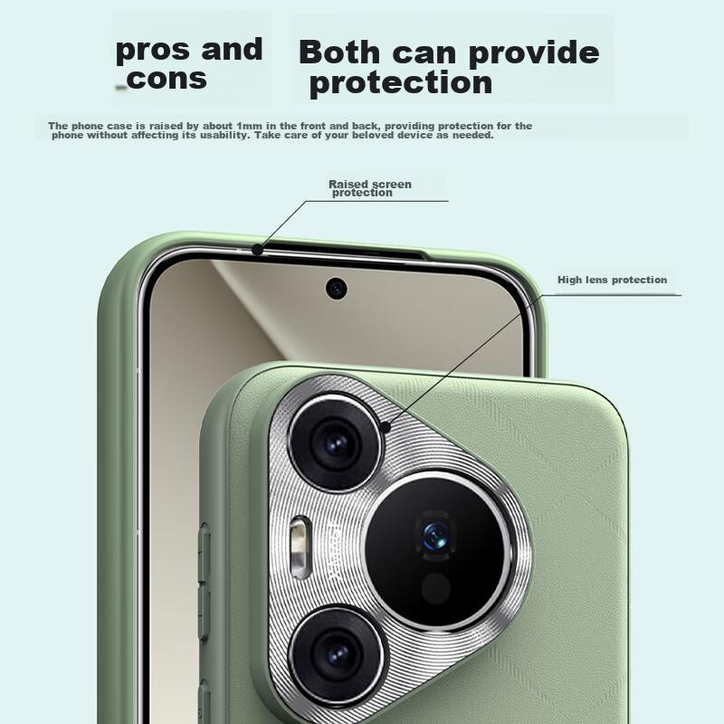 Phone Case for Huawei Pura70, P70 Full Lens Protection, Slim, Shockproof, Anti-Fingerprint, Simple And Stylish, Soft Edge Hard - Chanson Green