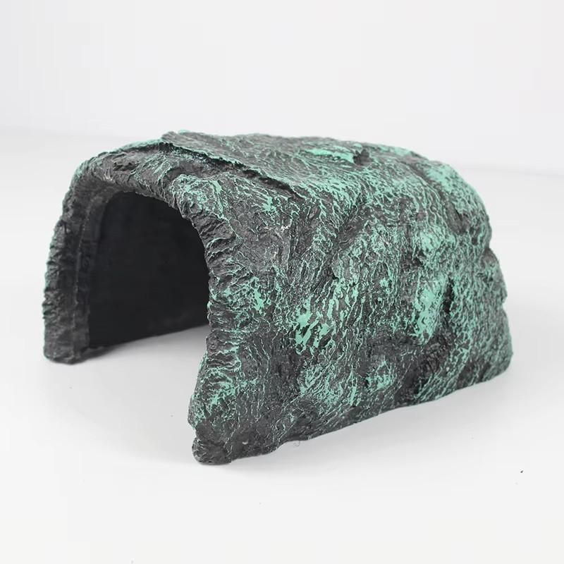 Reptile Rock Hide Cave Simulation Realistic Safe Comfortable Resin Spot Turtles Rock Pet  Hiding Spot  for Lizard Snakes