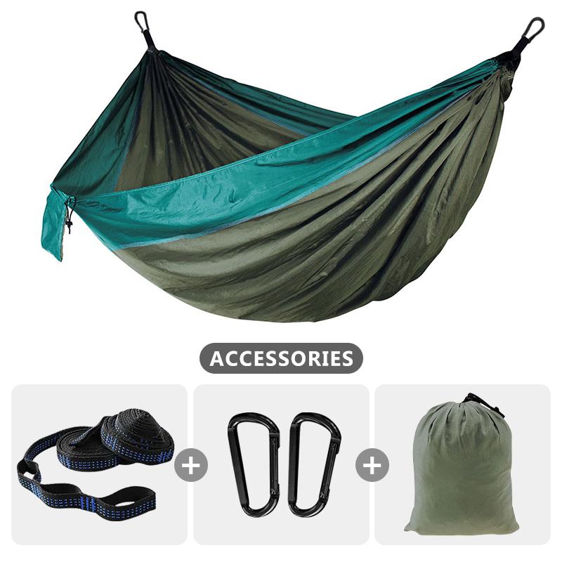 Camping Parachute Hammock 220x100cm Single Portable Outdoor Indoor Nylon Hammock Adult Child Swing For Adventure Garden